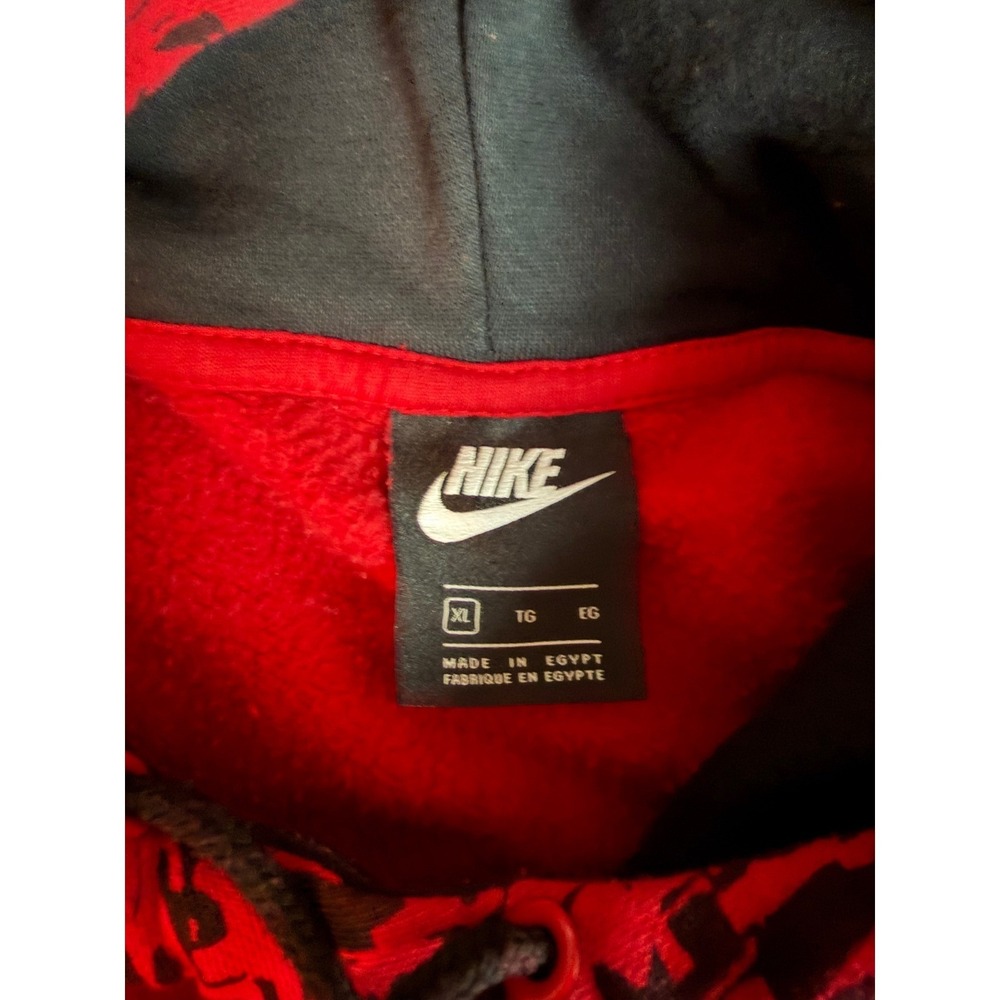 Nike Just Do It Hoodie Mens XL Red Graphic Fleece Pullover Sweatshirt - Picture 2 of 6